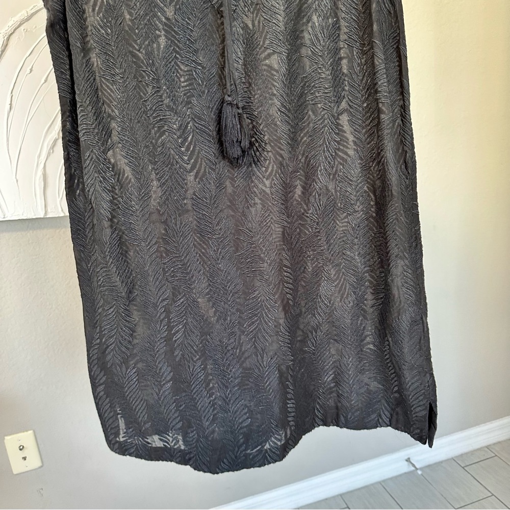 Vineyard Vines Embroidered Palm Tunic Dress Black coverup - Picture 11 of 15